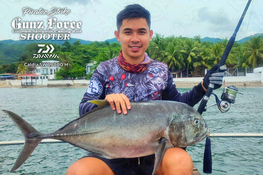Anothr 12kg GT caught by angler Josh Macnel Sulit using Piratez Gunz Force Shooter and Daiwa SW Certate 10000 H - Ryoshi Pro Outfitters