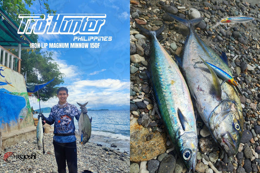 Trolling to his favorite fishing spots, angler Josh Macnel Sulit used his new Prohunter Iron Lip Magnum Minnow 150F lure and caught these two nice sized fishes - Ryoshi Pro Outfitters