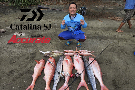 Angler Marco Umag having a blast landing multiple rubies on his last jigging session using Daiwa Catalina SJ 60B-6 and Accurate Valiant SPJ reel. - Ryoshi Pro Outfitter
