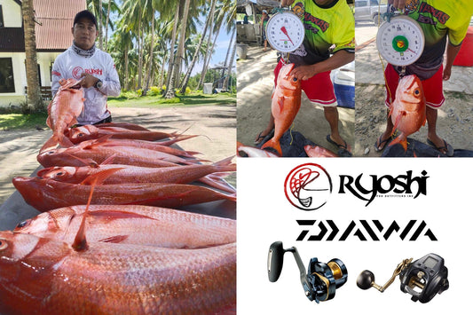 Angler Arriz Fundales of team Ryoshi hauling ruby snappers on their recent jigging trip using Daiwa Salriga 15HL-SJ and Daiwa Seaborg G300L. Congrats sir Arriz - Ryoshi Pro Outfitters