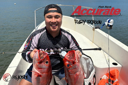 Team Ryoshi angler Ivan Go landing big red rubbies with his Accurate Boss Fury 500xn on his recent jigging trip off Sta Ana Cagayan. - Ryoshi Pro Outfitters