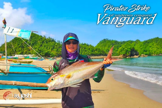 Angler Tejz Ligan using Piratez Strike Vanguard 60/2 to land this 6kg Amberjack with ease and power. - Ryoshi Po Outfitters