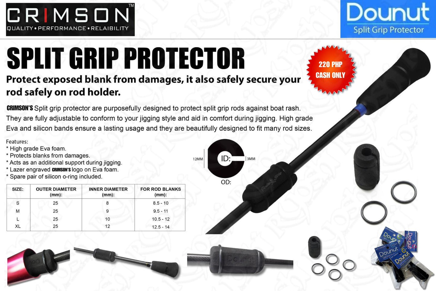 Crimson Dounut Split Grip Protector