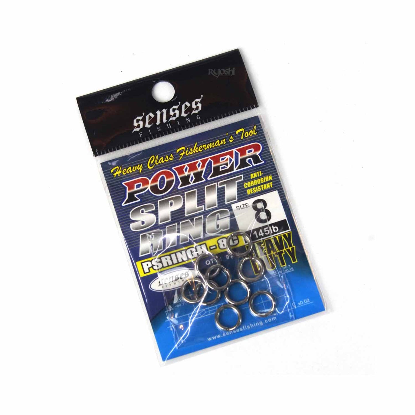 HEAVY STAINLESS STEEL POWER SPLIT RING 8 #145LB CHROME (9 PCS)