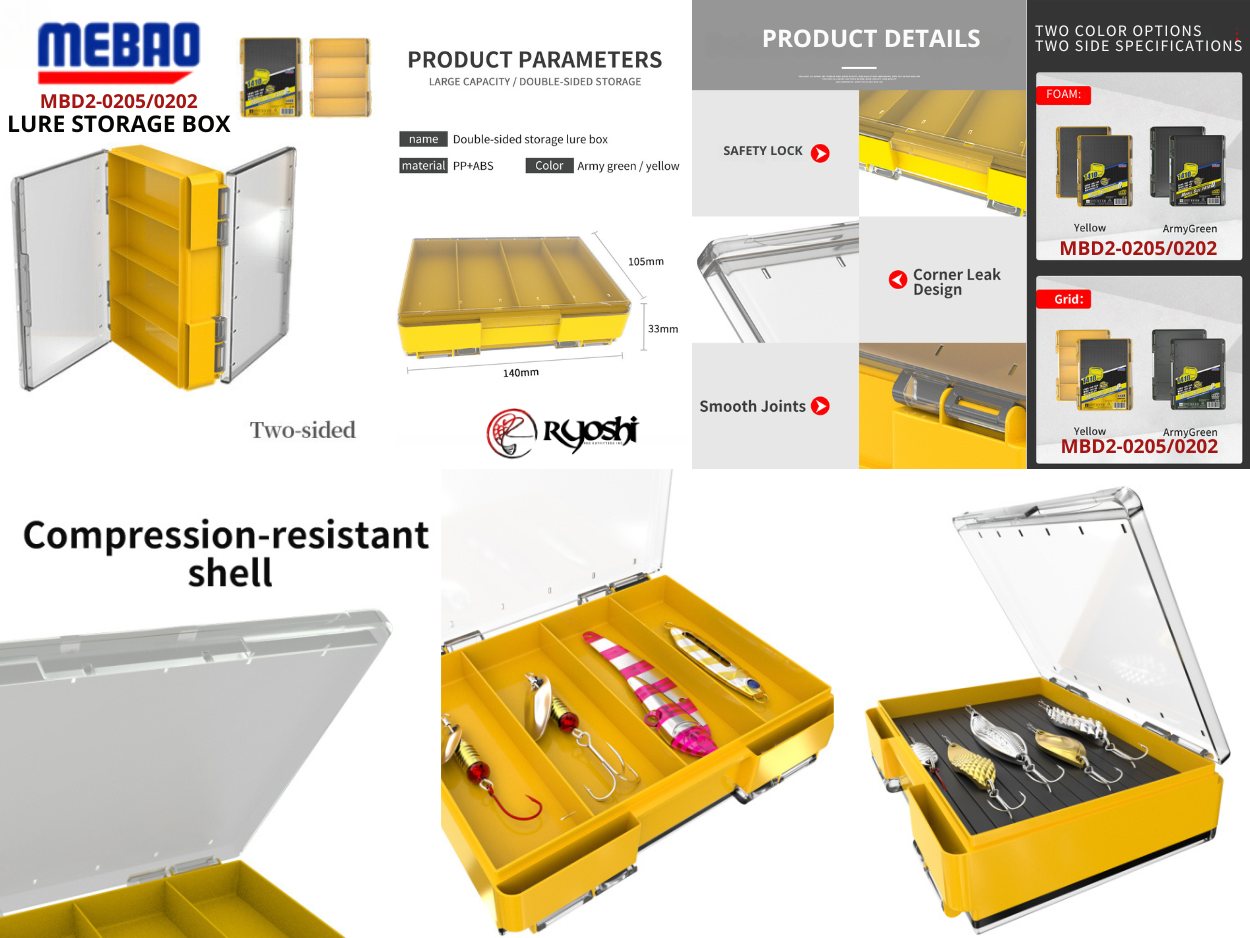 Mebao Double Sided Lure Storage box MBD2-0205/0202