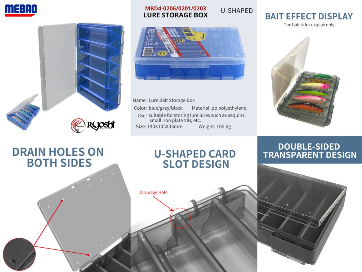 Mebao MBD4-0206/0201/0203 2 Sided Lure Box U Slot