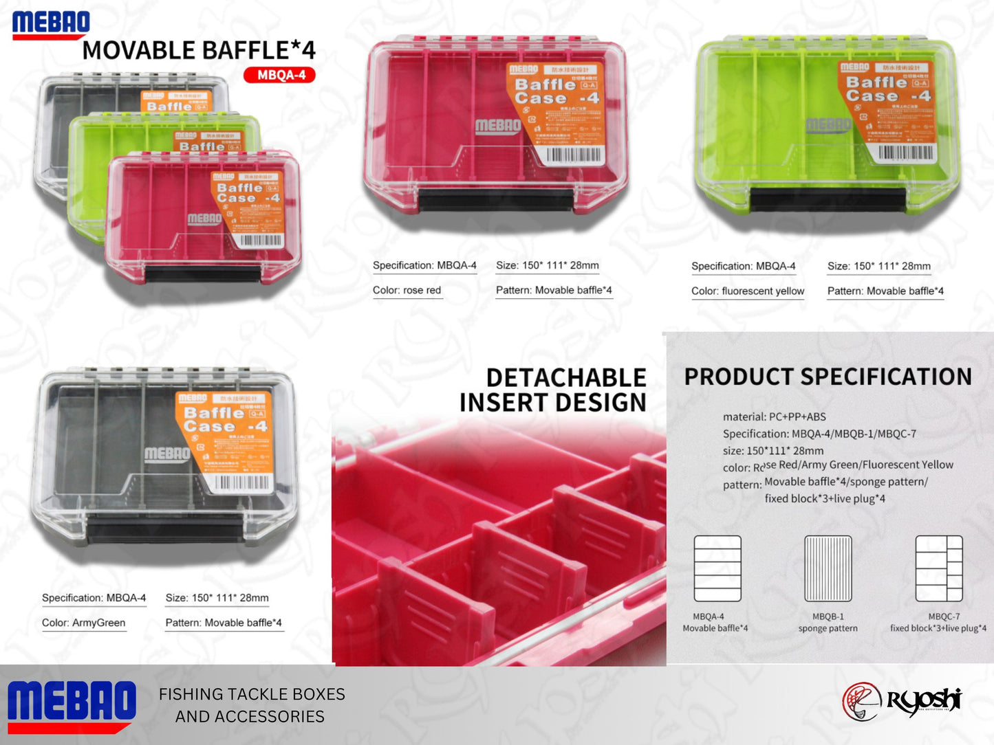 Mebao Water Proof Accessory Box Movable Baffle 4 (MBQA-4)