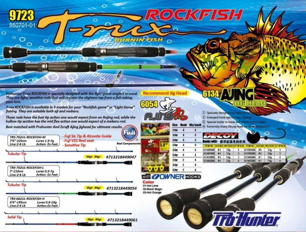 Pro Hunter T-Rux Rockfish Ajing/Mebaru rods
