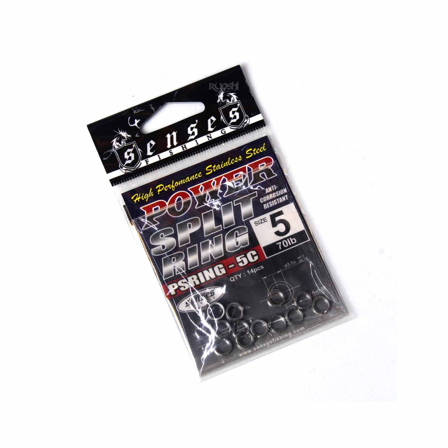 STAINLESS STEEL POWER SPLIT RING 5 #70LB CHROME (14 PCS)