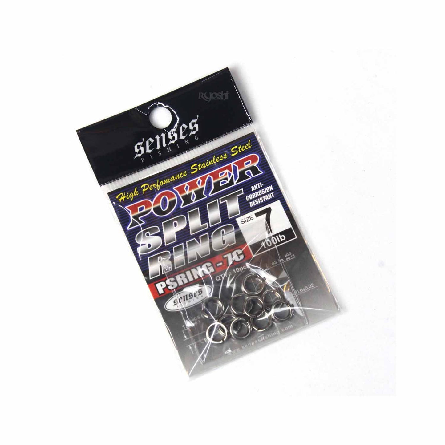 STAINLESS STEEL POWER SPLIT RING 7 #100LB CHROME (10 PCS)