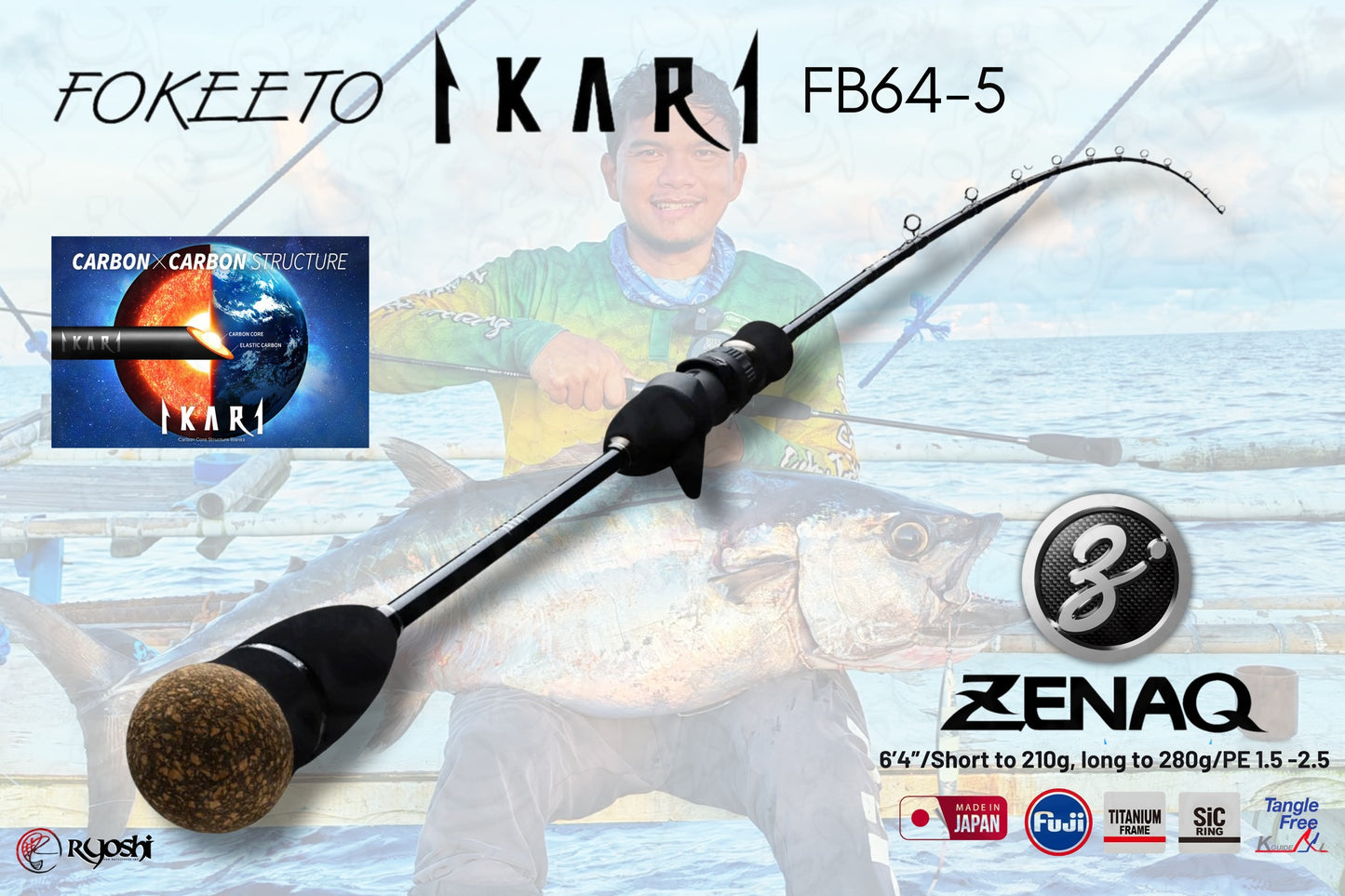 Zenaq Fokeeto Ikari Jigging Rod FB64-5