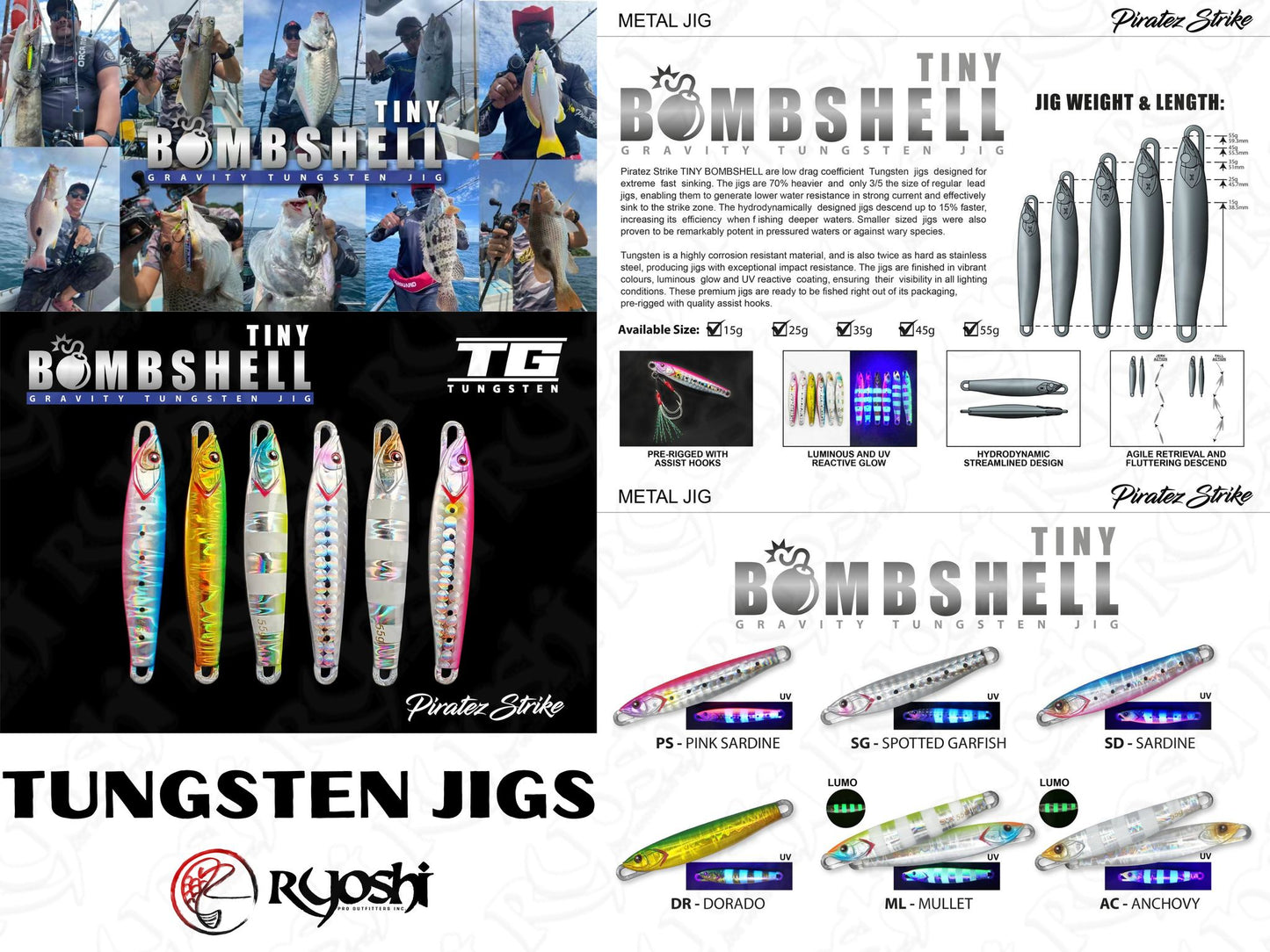 Piratez Strike Tiny Bombshell Tungsten Jigs