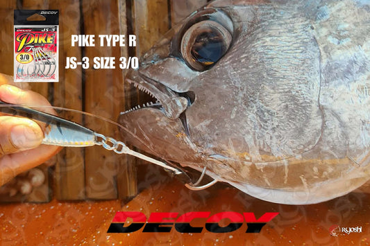 The Pike JS-3 is one of the most popular hooks made by Decoy for jigging -Ryoshi Pro Outfitters