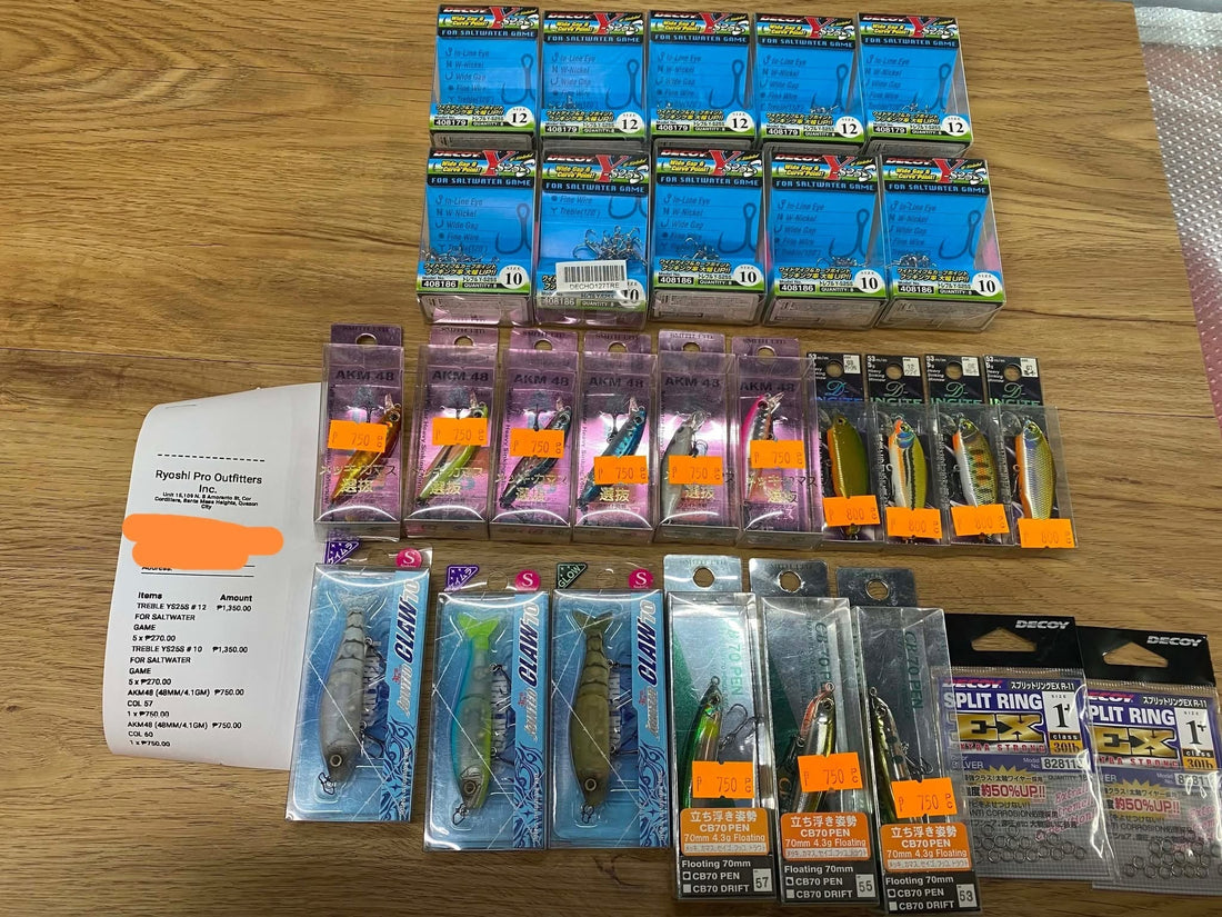 Smith lures and Decoy y-s25s small heavy duty saltwater treble hooks for customers weekend ultra light gaming session. - Ryoshi Pro Outfitters