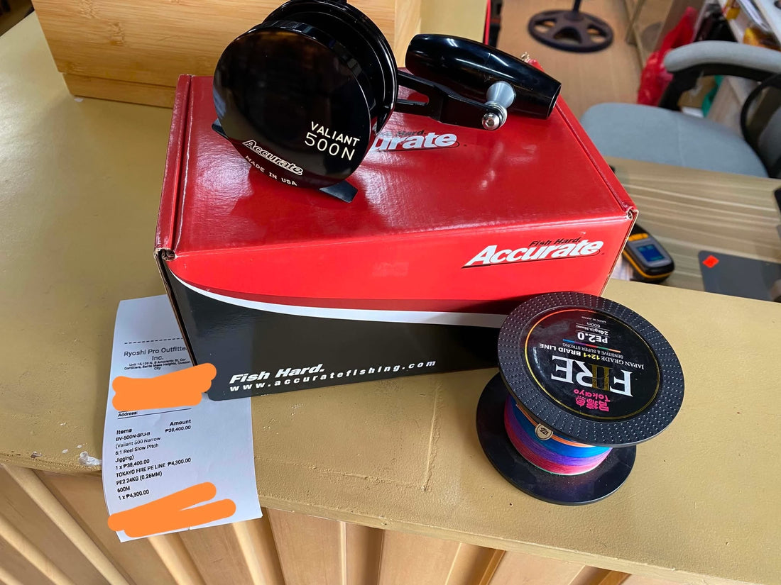 Saturday grind! Accurate bv500spj special black color and tokayo 12+1 fire pe line is our customers pick for his next jigging adventure - Ryoshi Pro Outfitters