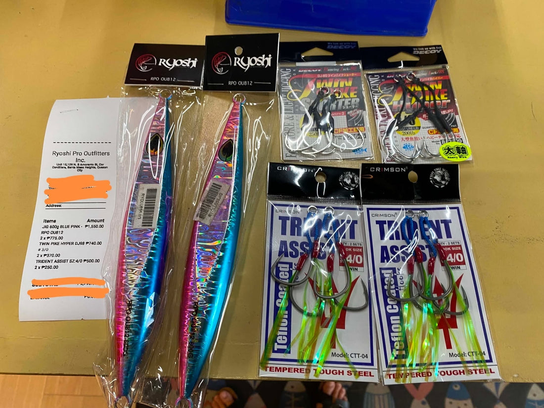 RPO OU812 jigs plus hooks on our saturday grind!!! Thanks for the support, good luck on you fishing trip!!!! - Ryoshi Pro Outfitters