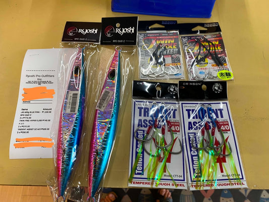 RPO OU812 jigs plus hooks on our saturday grind!!! Thanks for the support, good luck on you fishing trip!!!! - Ryoshi Pro Outfitters