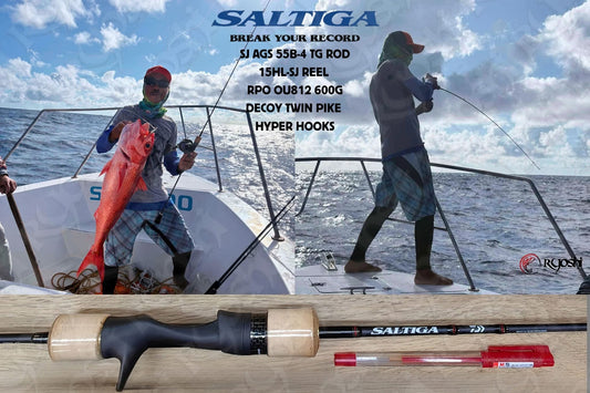 Boat Captain Randy Collado Martinez nang SEA MEN boat na surpresa sa husay at galing nang Daiwa Saltiga SJ AGS TG 55B-4 rod!!!! - Ryoshi Pro Outfitters