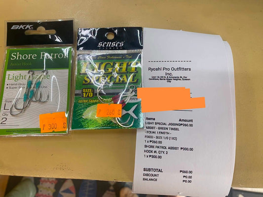 Wednesday Grind!!!! Light hooks for customers light jigging session!!! Thanks for the support!!! - Ryoshi Pro Outfitters