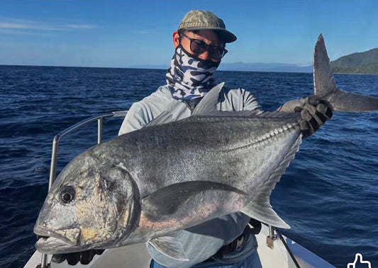 One of the few Giant Trevally caught by Team Ryoshi Pro Outfitters Takehiro Nakamura during the teams recent jig n pop session! - Ryoshi Pro Outfitters