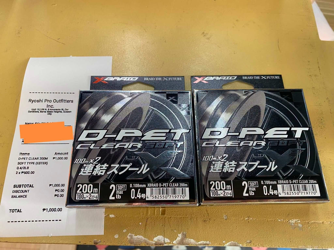 Ajing ester lines by X-braid, clear color for days when aji and other fishes are very line shy or super clear waters. Thanks for rhe support!!! Thursday grind!!! - Ryoshi Pro Outfitters