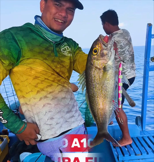 Ryoshi Pro tester angler Tejz Ligan using Piratez Strike vanguard to land a nice size snapper. -Ryoshi Pro Outfitters
