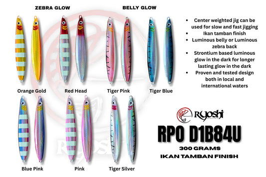 A new generation of baits, The RPO D1B84U (The One Bait For You) has been designed to be used for deep heavy jigging  - Ryoshi Pro Outfitters