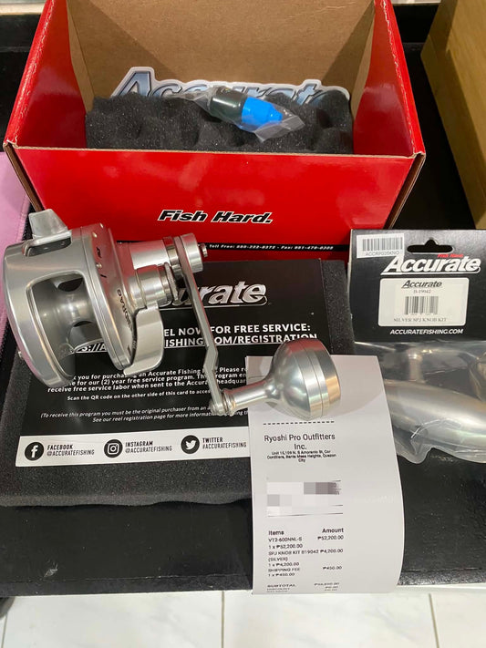 New Accurate Valaint 2 VT2 600nnl and Accurate spj knob. Customers choice for his new jigging reel!!! Thanks for the support, wednesday grind!!! - Ryoshi Pro Outftters