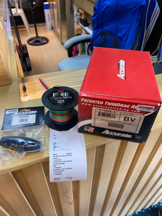 Accurate BV 500xnl with tokayo fireline 2 pe3 is customers choice for his new jigging reel, thanks for the patronage!!! - Ryoshi Pro Outfitters