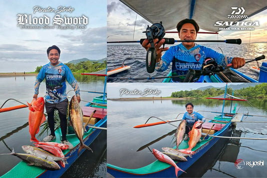 Angler Andrew Ang with a nice haul using 2 piratez strike slower rods with daiwa saltiga combo!! - Ryoshi Pro Outfitters