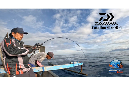 Angler KOLEGA PH uses Daiwa Catalina SJ 60B-6 landing huge fishes such as this black tip shark on his jigging trips. - Ryoshi Pro Outfitters