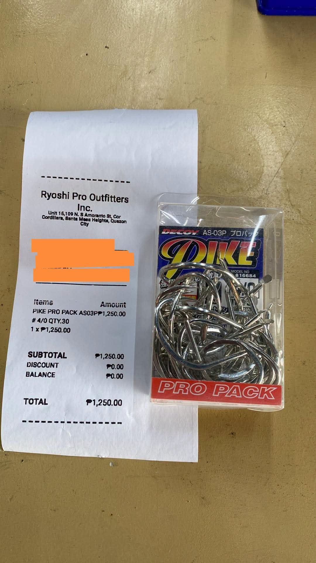 Decoy Pike Hook AS-03 Pro Pack, the OG pike assist hooks recommended by Sato San (Father of Slow Jigging) Himself. Tuesday grind!!! Thanks for the patronage!!! - Ryoshi Pro Outfitters