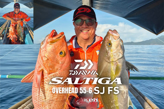 Double hookup of a dog tooth snapper (Pargo) and Amberjack for angler Emannuel Pante on his first time to try his newly acquired Daiwa Saltiga SJ FS 55-6 rod. - Ryoshi Pro Outfitters