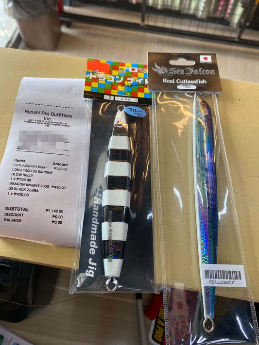 Sea Falcon Japan made jigs is this customers choice for his light jigging needs, 100% made in Japan this jigs are very unique. Thanks for the purchase sir. - Ryoshi Pro Outfitters
