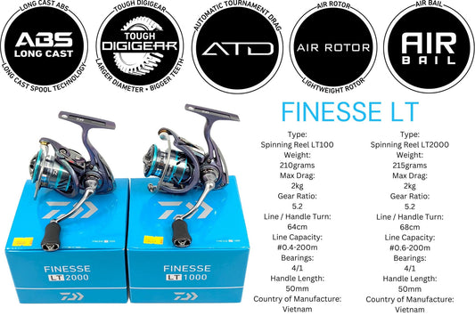 Daiwa Finesse Lt reel was deigned by Diawa South East Asia as a partner to its Finesse MX rod, a rod which caters to extra ultralight fishing and ajing.  - Ryoshi Pro Outfitters