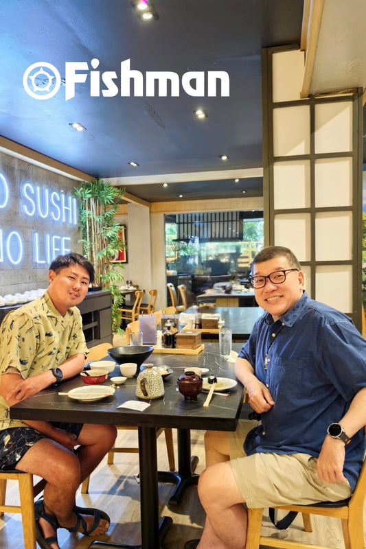 Lunch with Fishman‘s tester Takehiro Nakamura after testing fishman’s new B.C.4 models which will be coming out next year 2026. - Ryoshi Pro Outfitters