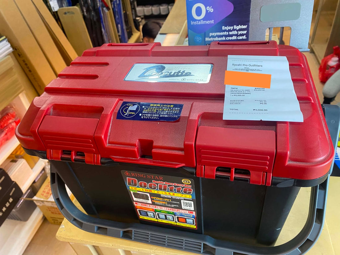 Customer chooses Docutte tackle box, made in japan One of the toughest tackle box around, super thick materials used (no rod hokder provision) - Ryoshi Pro Outfitters