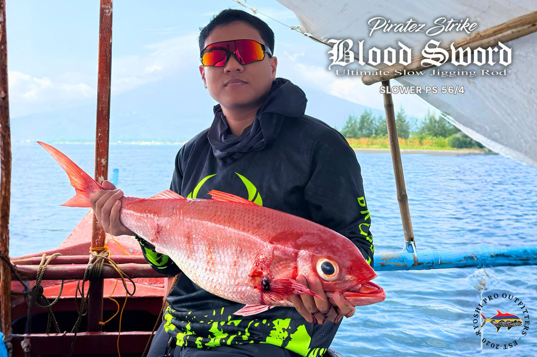 Angler Geru Medroso Lands a nice ruby on his first try using Piratez Strike Blood Sword Slower 56/4. Very happy with his newly purchased Piratez Strike rod -Ryoshi Pro Outfitters