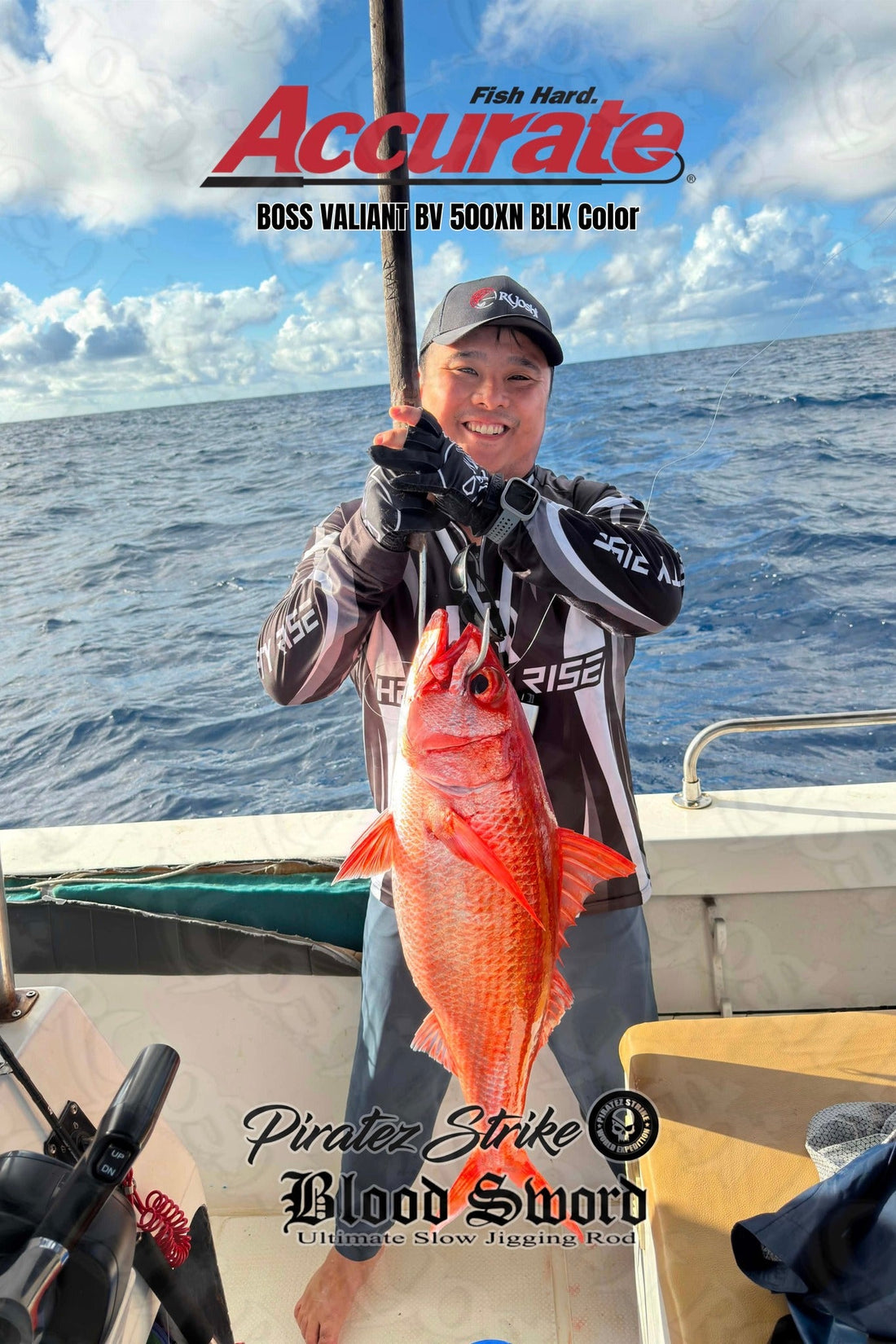 Team Ryoshi Pro Outfitters angler Ivan Go landing a big size ruby snapper from the depths of 250m using Accurate Valiant BV 500XN BLK color and Piratez Strike Slower 56/3 during the teams last jigging session - Ryoshi Pro Outfitters