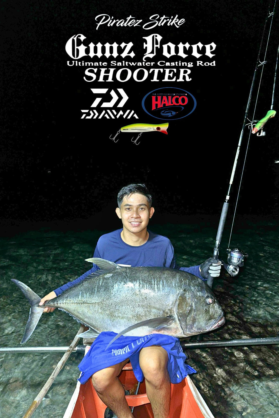 A Huge 25.6kg Giant Trevally Caught by Ryoshi Pro Outfitters field tester angler Josh Macnel Sulit during his recent night popping session. - Ryoshi Pro Outfitters