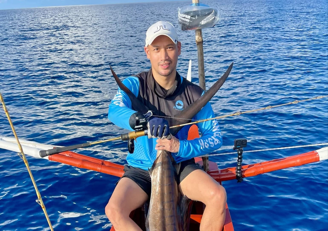 Angler Miggy Solitria again catching a huge sailfish on his Accurate Valiant reel