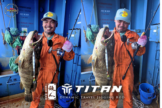 Angler Koi JP with a large Grouper he caught using Ironman Titan Travel Jigging Rod on one of their anchorage. Congrats sir Koi!!! - Ryoshi Pro Outfitters