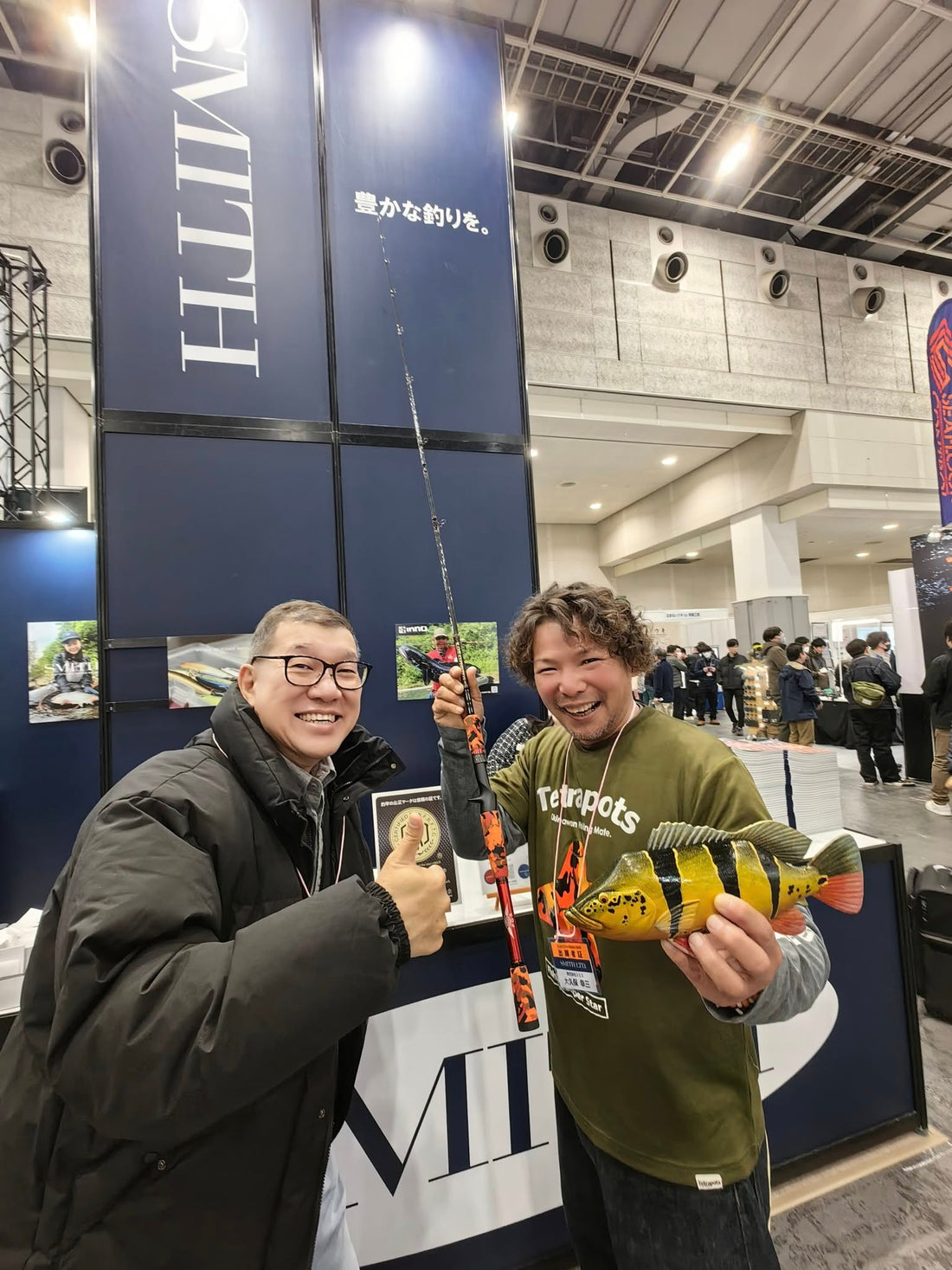 At Smith Japan LTD booth with japan fishing superstar KOZ Kozo Okubo during the 2026 Osaka Japan Fishing Show. - Ryoshi Pro Outfitters
