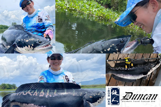 Ms Lesley Yong with his 2nd personal best toman caught on Ironman Duncan 70H rod!  - Ryoshi Pro Outfitters