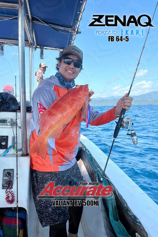 Team Ryoshi Pro Outfitters, angler doctor Micahel Lawrence Panlilio with a huge coral trout specimen during the teams recent jigging trip!  - Ryoshi Pro Outfitters