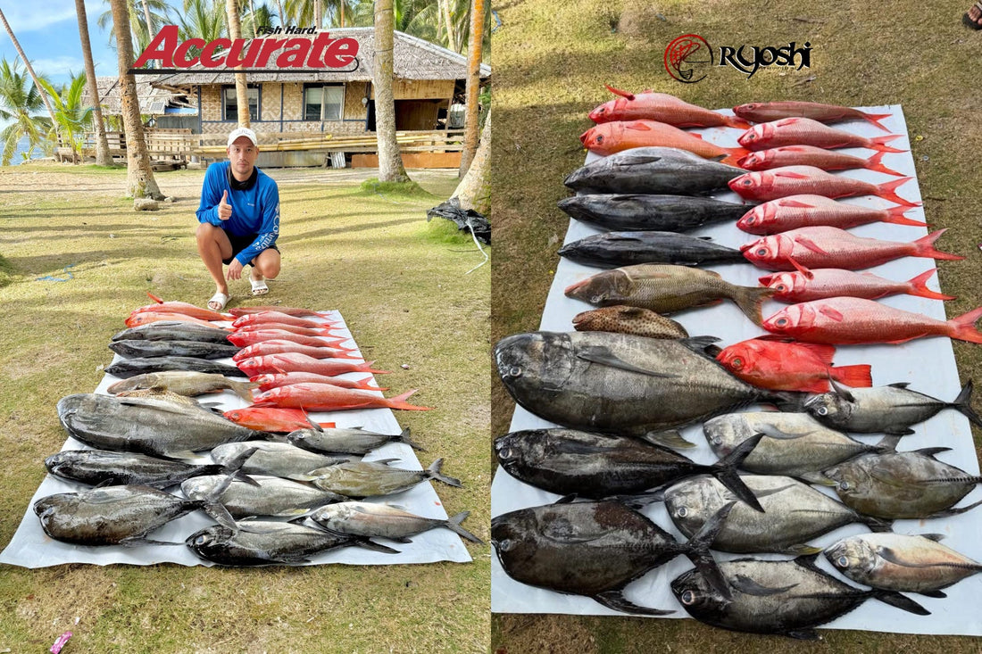 Various Big Sized Fishes caught by angler Miggy Solitaria during his recent solo jigging trip using his Accurate Valiant Reel. - Ryoshi Pro Outfitters