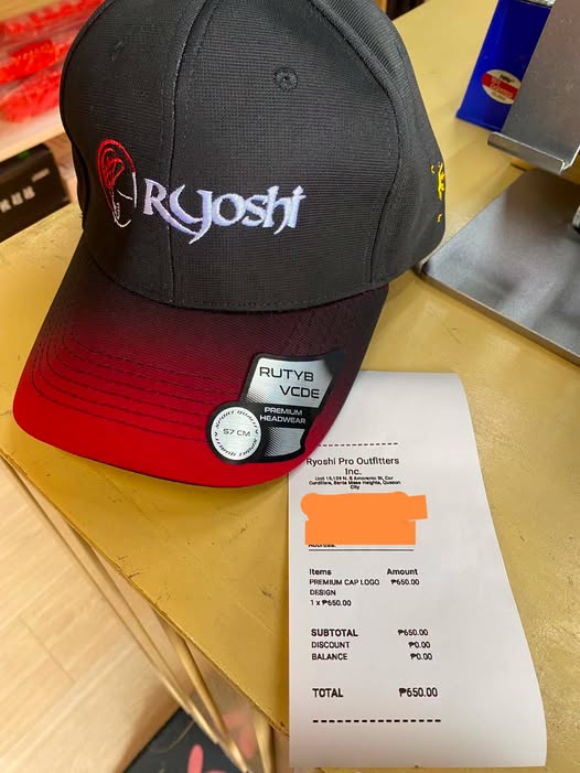 Monday grind!!!! Ryoshi Official Cap is customers choice for his fishing apparel. Thanks for the patronage. - Ryoshi Pro Outfitters