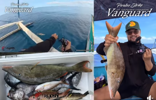 Angler Nico Mercado using his Piratez Vanguard power 1 rod to land this nice sized long nose emperor fish on one of his jigging trips. - Ryoshi Pro Outfitters