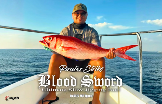 Piratez Strike Blood Sword Slower 56-6 is angler Nico Mercado’s choice of weapon to subdue this big sized ruby snapper on the depths of cagayan waters. Congrats sir Nico!! - Ryoshi Pro Outfitters