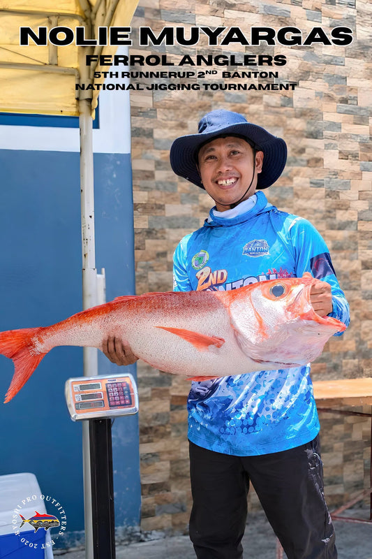 Angler Nolie Muyargas of Ferrol Anglers Tablas Romblon won 5th runner up on the recently concluded 2nd Banton National Jigging Tournament sponsored by Ryoshi Pro Outfitters by catching a huge 8.05 kg ruby snapper!!! Congrats sir Nolie!!!